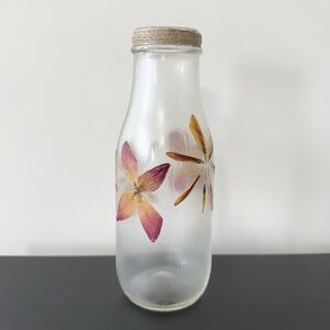 Handmade Dried Flower Petal Bottle Vase Home Decor Accent